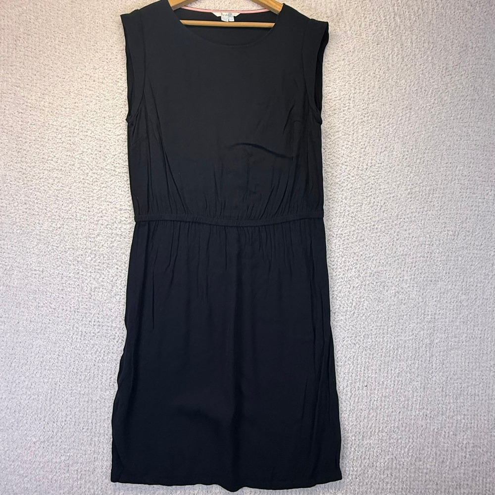 Boden Black Sleeveless Midi Dress Elastic‎ Waist Casual US 12R